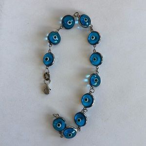 Devil eyes silver bracelet
